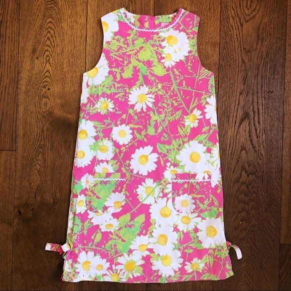 VTG Lilly Pulitzer Girls size 14 Daisy print Shift Dress Palm Beach - Picture 1 of 6